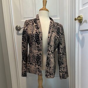 J. Crew Tan and Black Animal Print Blazer